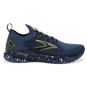 Brooks Levitate StealthFit 5 Road Running Shoes - Mens, Blue/Black/Yellow | IE-LMX086231